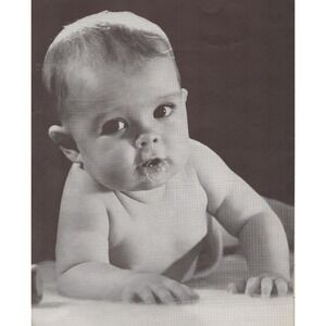 Vintage Infant Magazine Photo Blowing Bubbles Nursery Decor Shower Gift Ad 1937